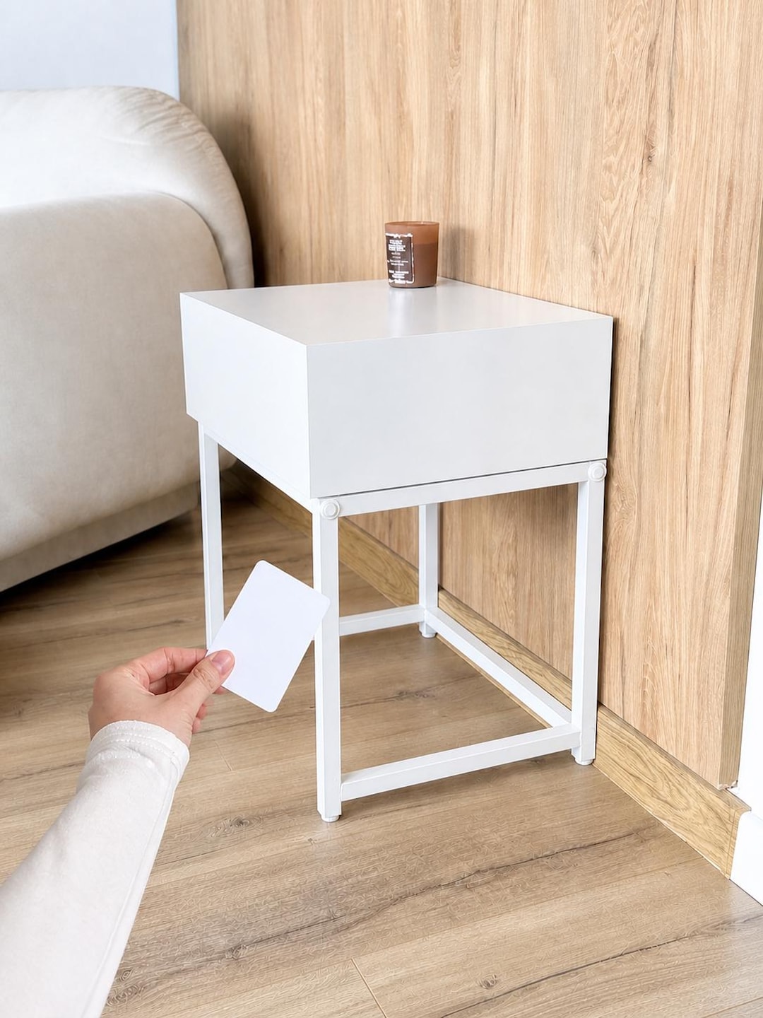 Stash Table Modern Stash Box, Bedside Table With Hidden Drawer, RFID Locking ...