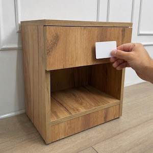 Hidden Compartment Nightstand with Drawer – Secure Keyless Lock Bedside Table, hidden storage safe furniture, Ideal Gift for Mom & Dad