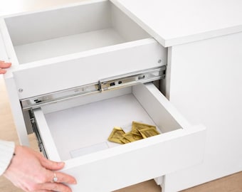 Diversion Safe Nightstand - Hidden Drawer, Card Lock Bedside Table, Secure Compartment Anti Theft Storage, Fully Assembled, Mothers Day Gift