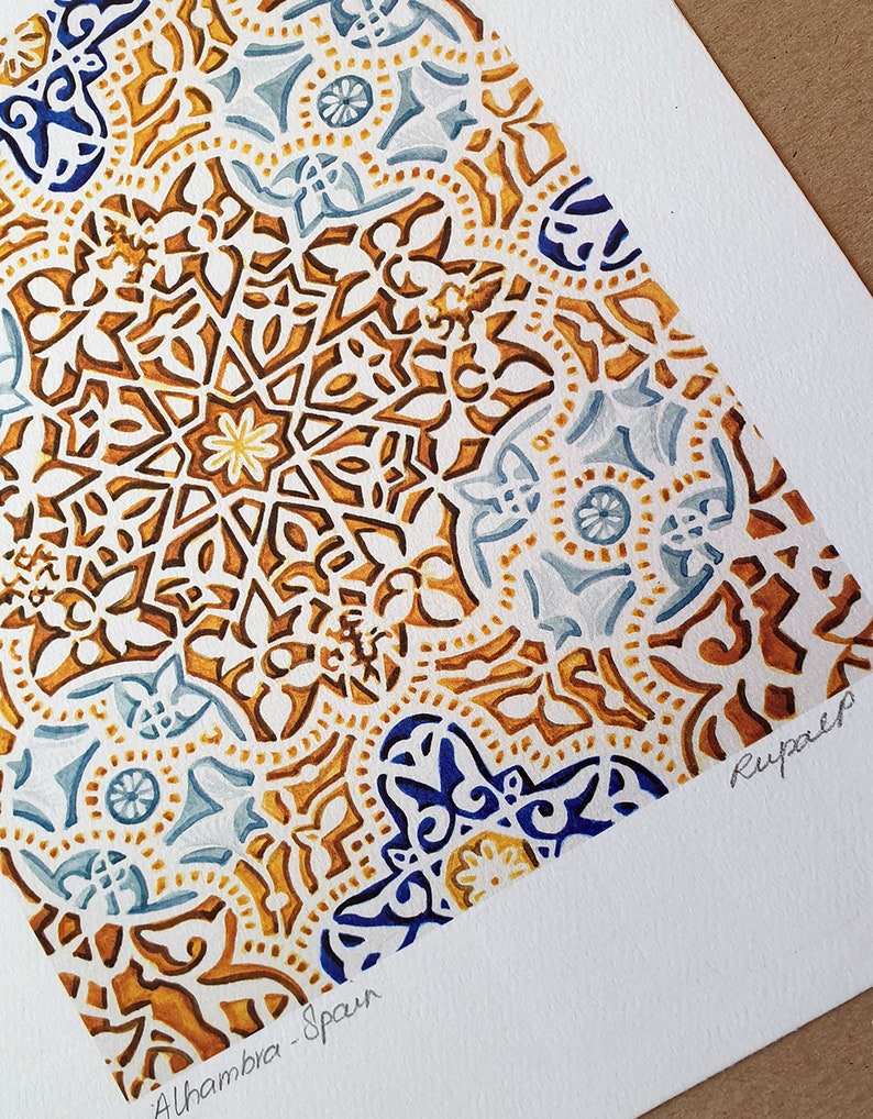 Watercolor SPANISH TILES PRINTS Tile Wall Art Tile Art Etsy