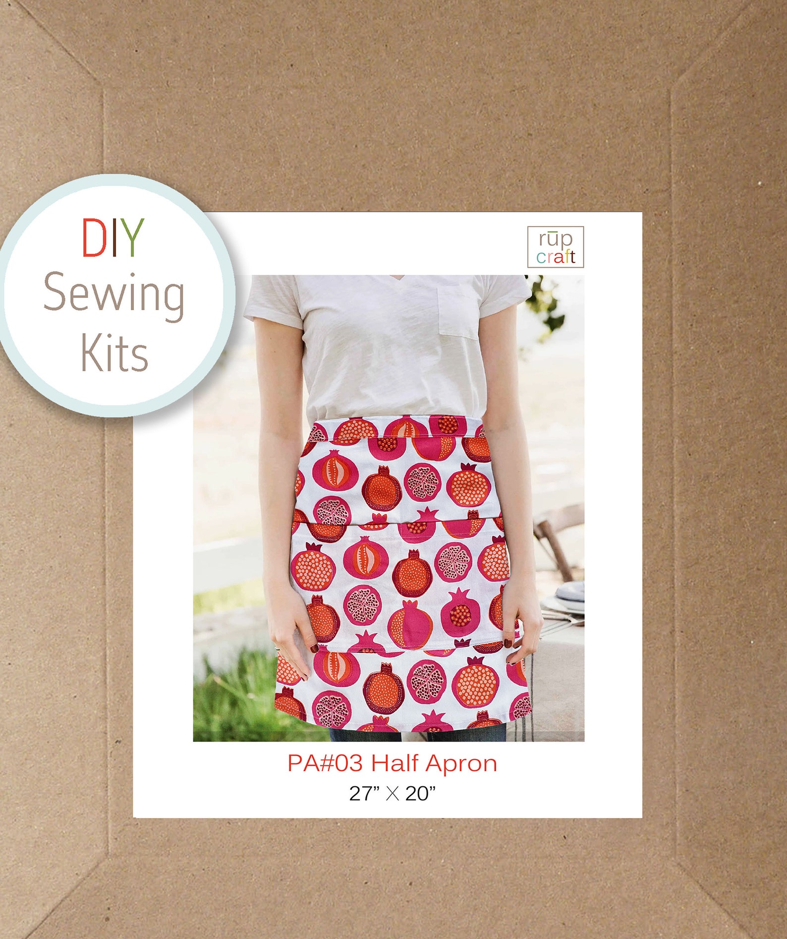 Sew Your Own HALF APRON KIT Adult Apron Sewing Kit Craft Etsy