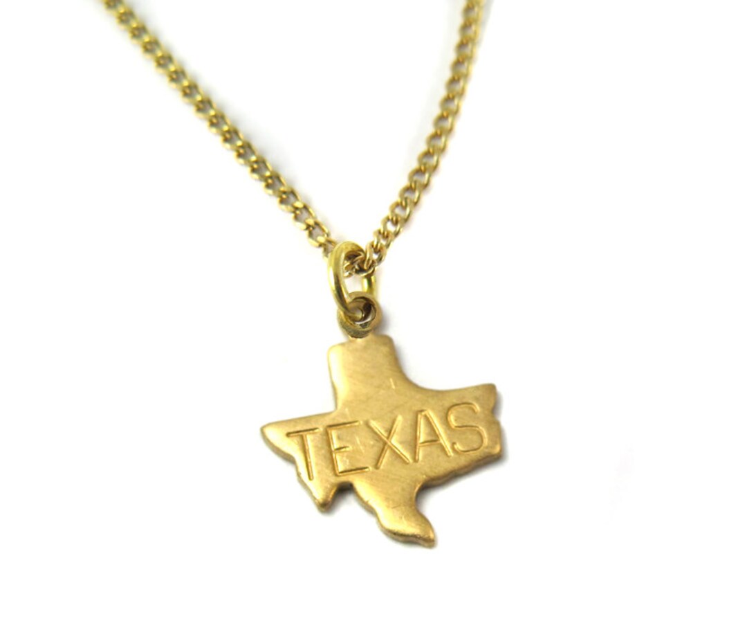 Texas State Charm Necklace 18 Inches Etsy