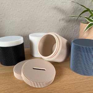 Moderne Spardose, Hergestellt Im 3d-drucker – Minimalistisches Design, Personalisierbar in Farbe & Größe