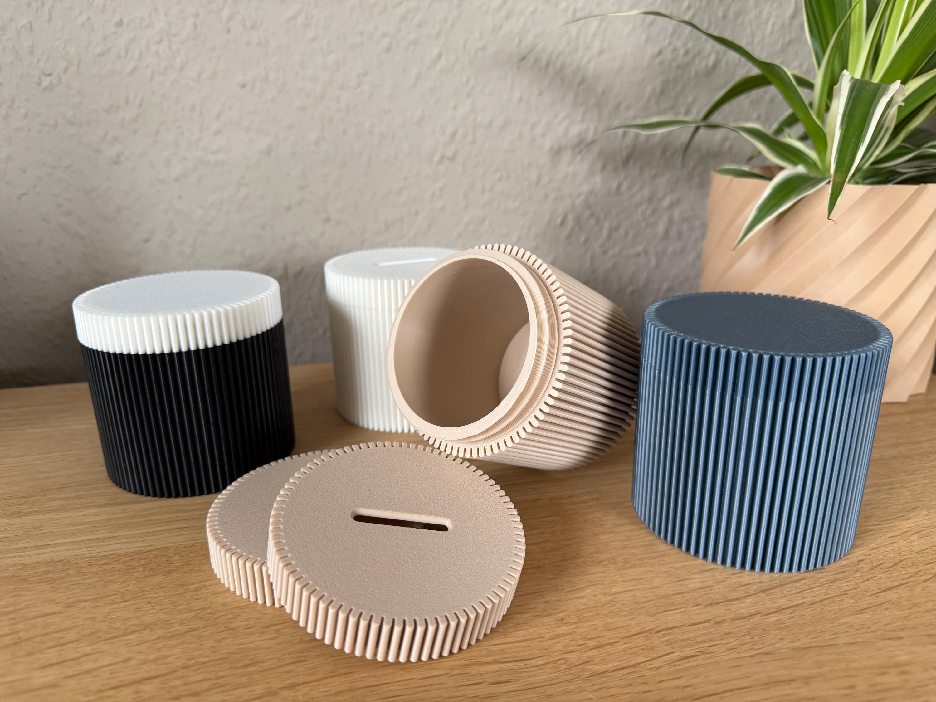 Moderne Spardose, Hergestellt Im 3d-drucker – Minimalistisches Design, Personalisierbar in Farbe & Größe