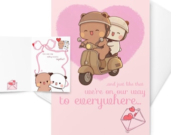 Bubu Dudu Valentinstags Karte: Kawaii Bären Geschenk