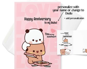 Bubu Dudu Anniversary Card, Love Card