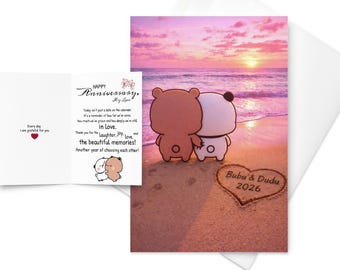 Bubu Dudu Anniversary card , Romantic love card