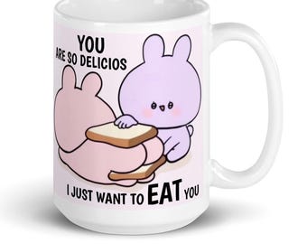 Regalo di anniversario Asamimichan, tazza con coniglietti kawaii, tazza per San Valentino, regali romantici