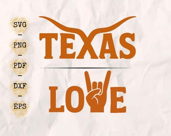 Texas Football SVG: We Dem Horns - Burnt Orange Design (Digital Download