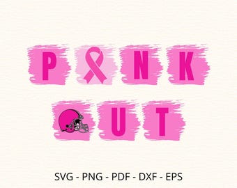 Pink Out Football Breast Cancer Awareness Design (SVG PNG PDF)