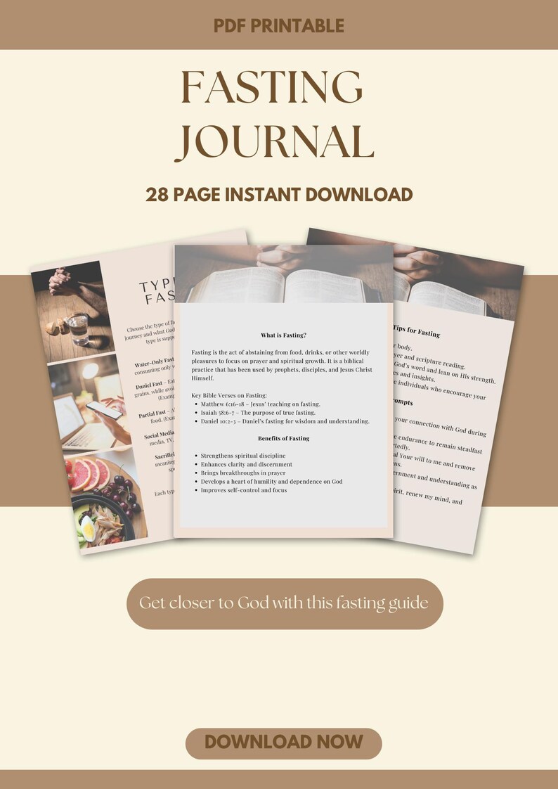 21-day Christian Fasting Guide | Digital Devotional & Prayer Journal - Etsy