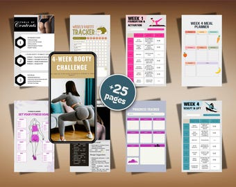 PDF-bestand met buitgids van 4 weken • Glute-trainingsplan voor vrouwen • Bootybuilder voor thuistraining