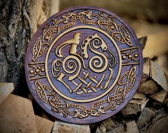 Sleipnir Viking Shield Wall Art: Norse Pagan Decor