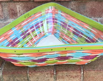Longaberger 2011 Summer Lovin’ 13” Fin Basket w/ Protector- RARE