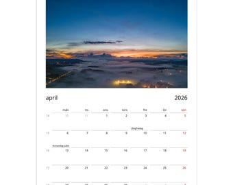 Vägg kalender 2026 Feb - 2027 Jan  (EU & Rest of World)