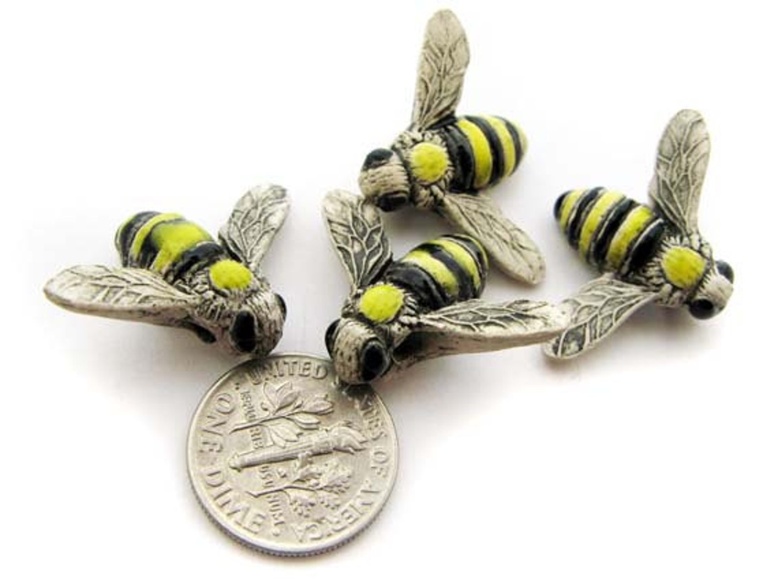 4 Large Bumblebee Beads LG27 | Etsy