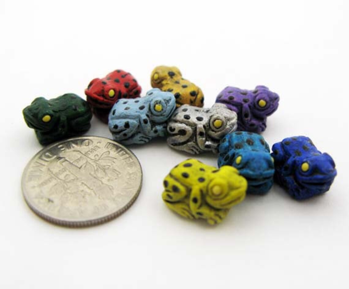 tiny ceramic frog