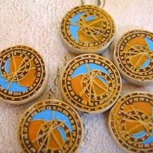 20 Tiny Astronomical Clock Beads - CB763