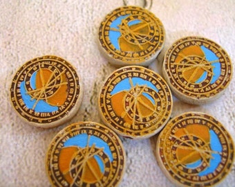 20 Tiny Astronomical Clock Beads - CB763