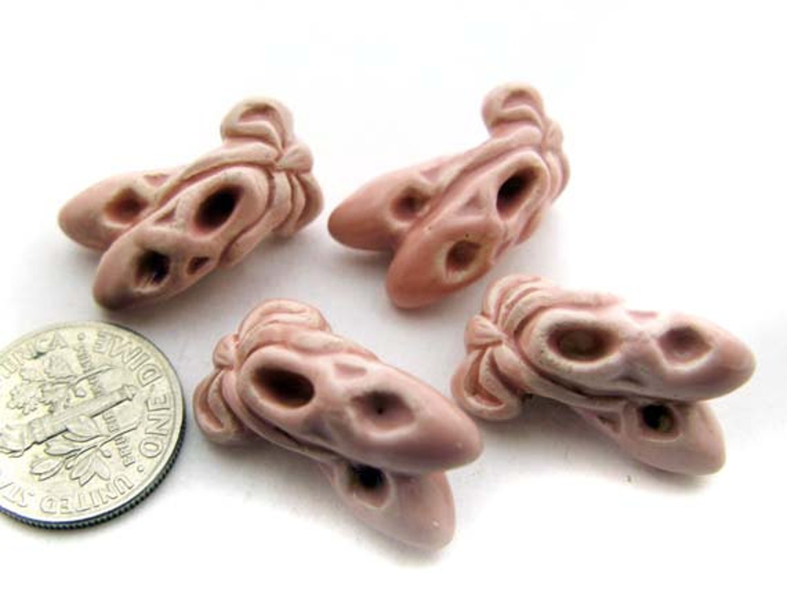 10 large ballet slipper beads - lg488 10 large ballet slipper beads - lg488