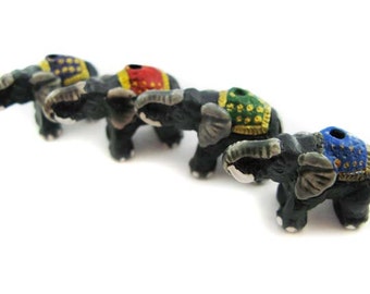 10 Large Elephant Beads - Mixed mantas - LG299