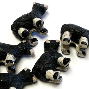 10 Large Black Sheep Beads - LG324