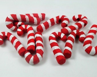 10 Large Candy Cane Beads - LG187