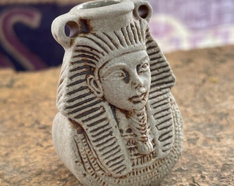 High Fired Ceramic Bottle Bead - King Tut - BOT15