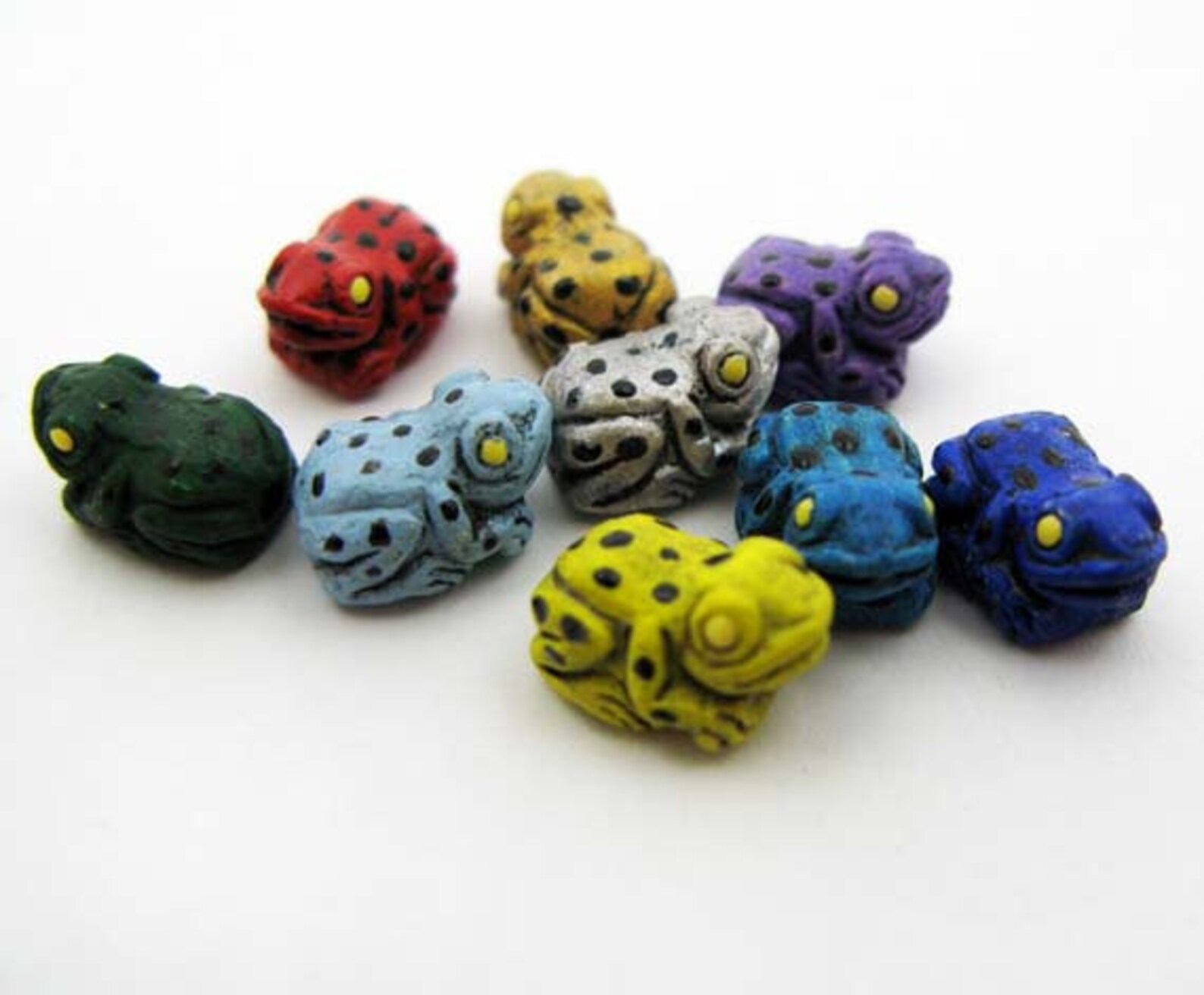tiny ceramic frog