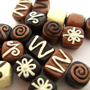 3 Tiny Chocolate Beads - Mixed - CB739