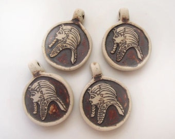 10 Highfired  King Tut Pendants/Beads - HIFI 163