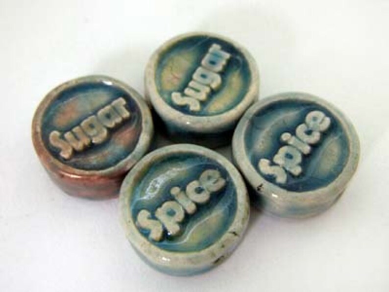 4 Tiny Affirmation Beads Sugar Spice CB836 image 1