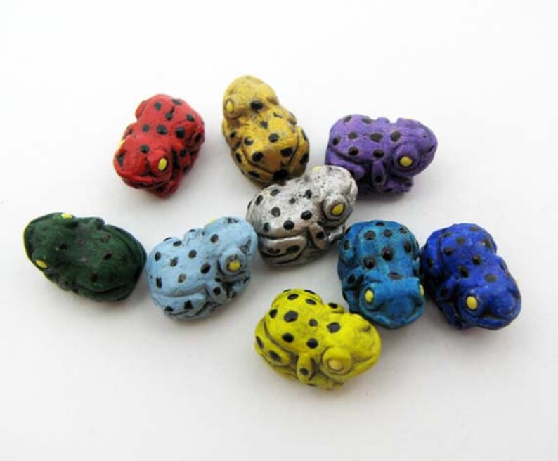 tiny ceramic frog