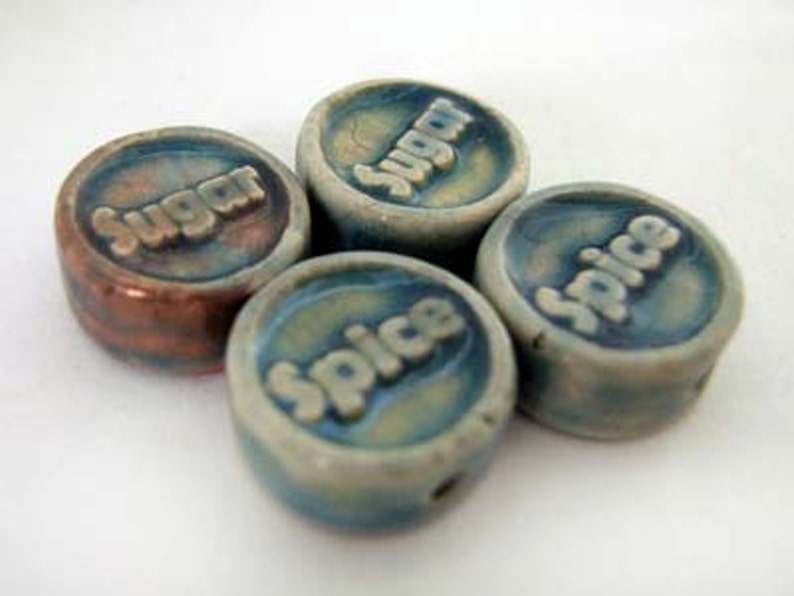 4 Tiny Affirmation Beads Sugar Spice CB836 image 2