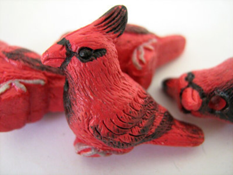 4 Large Cardinal Beads LG306 | Etsy