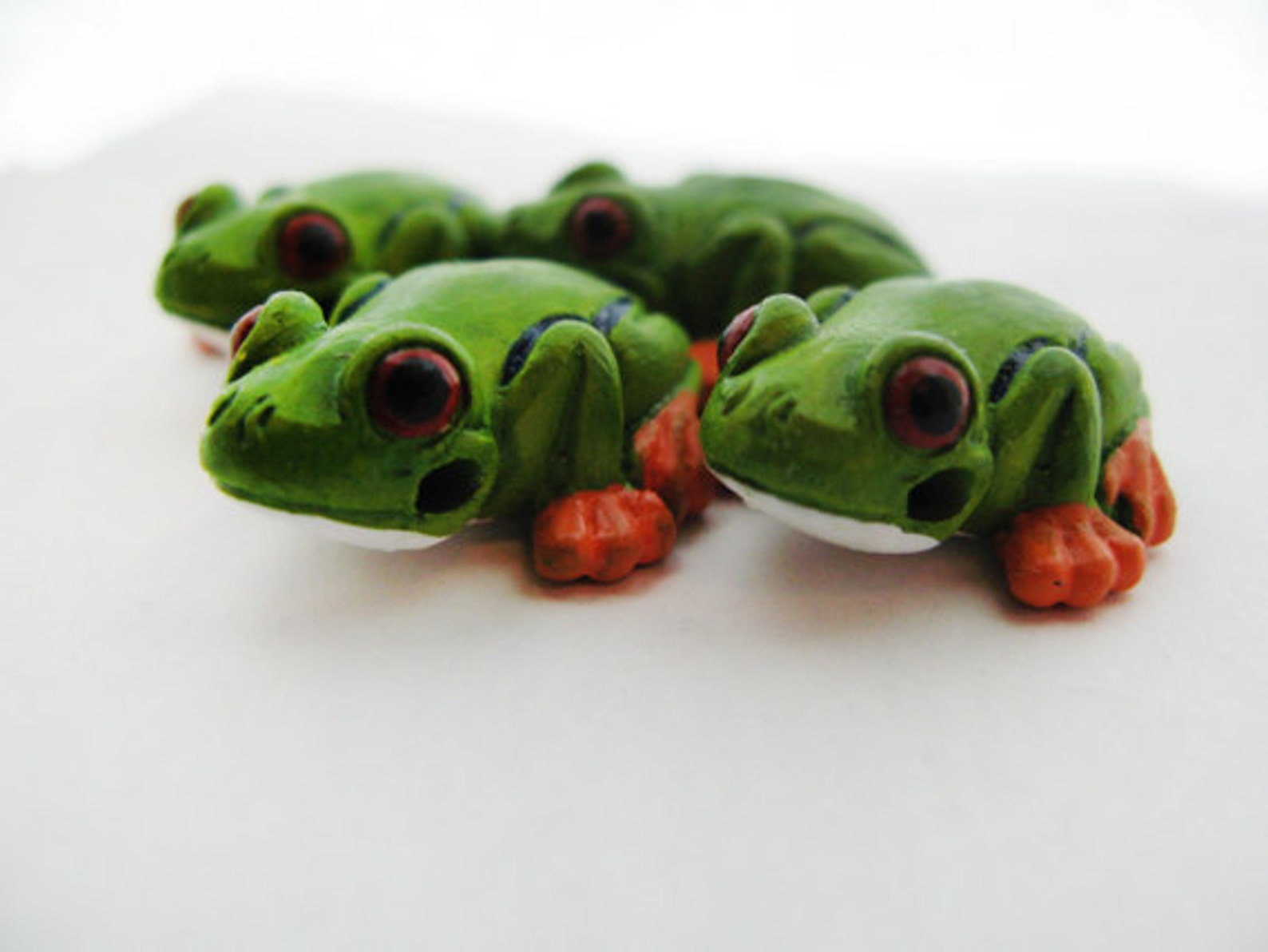 4 Large Tree Frog Beads LG437 Etsy