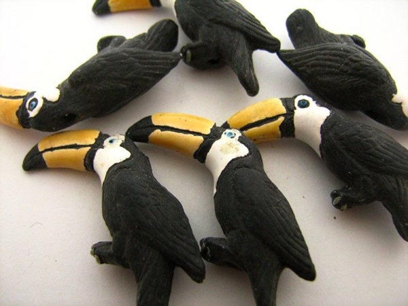 LG161 4 Large Toucan Beads