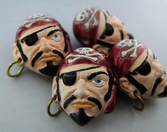 4 Large Pirate First Mate Beads - Glazed scarf