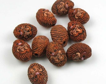 10 Tiny Hedgehog Beads - CB74