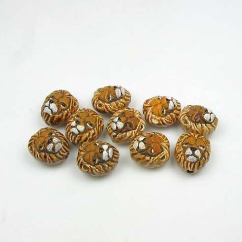 20 Tiny Lion Head Beads CB452 Etsy