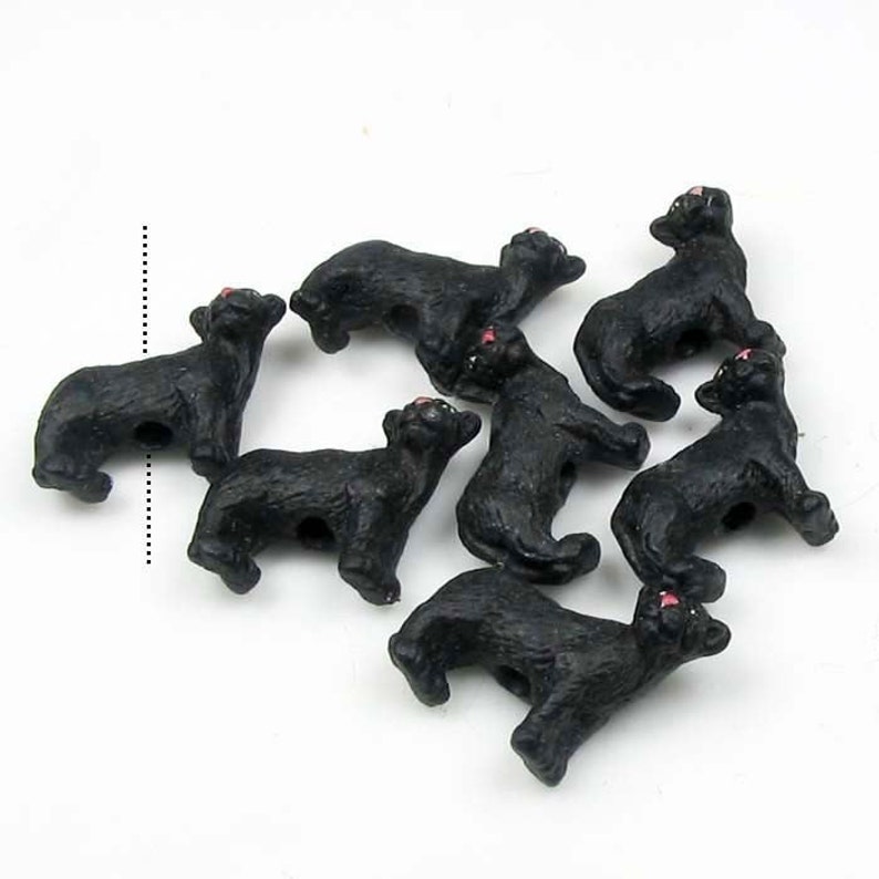 10 Ceramic Animal Beads Tiny Black Panther CB575 Etsy