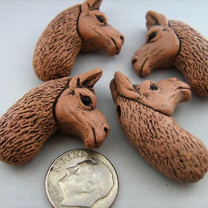 10 Large Brown Llama Head Beads LG353 image 3