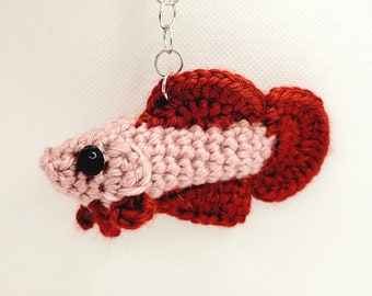 Betta fish keychain - Crochet amigurumi **Pre-made - Ships in a week**