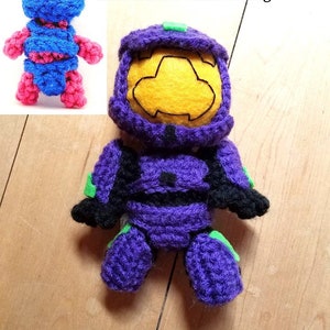 Halo Master Chief Spartan Red vs Blue Rooster Teeth Crochet doll Ships in 2-4 weeks North Dakota