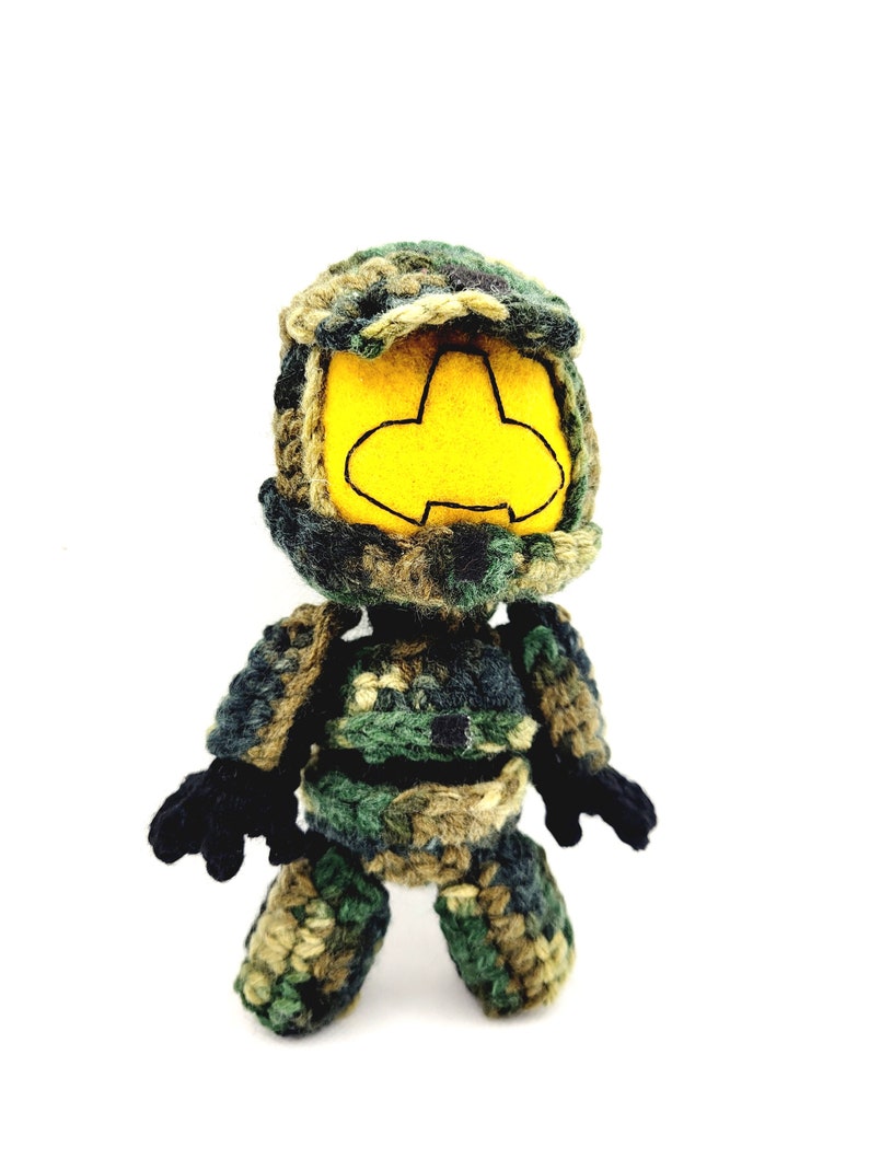 Halo Master Chief Spartan Red vs Blue Rooster Teeth Crochet doll Ships in 2-4 weeks Green camo