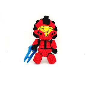 Halo CQB Master Chief Spartan Red vs Blue Rooster Teeth Crochet doll **Ships in 2-3 weeks**