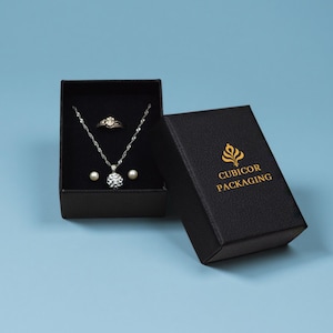 10pcs Custom Logo Jewelry Boxes – Drawer Gift Packaging Box with Velvet Insert for Necklace, Earring, Ring – Personalized Jewelry Packaging