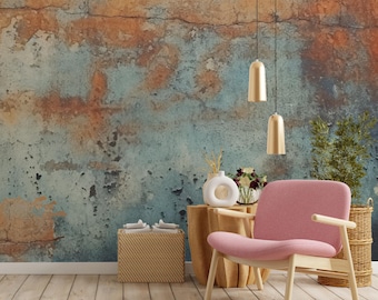 Rust Texture Wallpaper Peel Stick Distressed Industrial Grunge Wall Mural Loft Decor Living Room