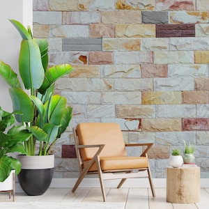 Faux Brick Peel and Stick Wallpaper Wall Mural | Living Room Office Decor | Rustic Style Industrial Mural | Removable Wallpaper for Wall