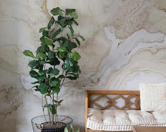 Beige Marble Wallpaper | Neutral Stone Peel Stick Mural | Modern Minimalist Decor | Bathroom Kitchen Accent